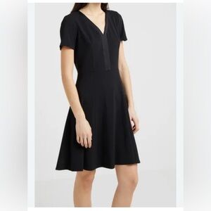 Dkny Women's Black Stretch V-Neck Short Sleeve Cocktail A-Line Dress 6